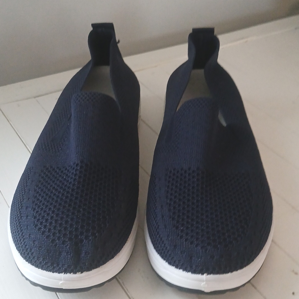 Womens Woven Shoes Size Eur 42/US 10-10.5 Navy & White - Picture 3 of 7